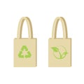 Eco shopping bag. Bag with green recycle symbol.