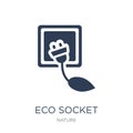 eco Socket icon. Trendy flat vector eco Socket icon on white background from nature collection Royalty Free Stock Photo