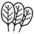 Eco spinach leaf icon, outline style