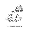 Eco sponge icon. Bubbly soap bar or organic loofah sponge simple vector illustration