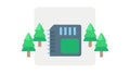 Eco Storage: Green Memory Card in a Natural Setting, vector design Generative AI Royalty Free Stock Photo