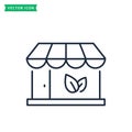 Eco store line icon. Organic shop vector symbol