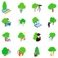 ECO study icons set, isometric style