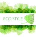 Eco Style - olympic green vector watercolor template