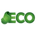 Eco symbol with green leaf Royalty Free Stock Photo