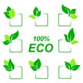 Eco symbol icon set. Ecology sign. Royalty Free Stock Photo