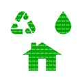 Eco symbol icon set. Ecology sign. Royalty Free Stock Photo