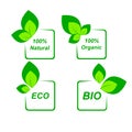 Eco symbol icon set. Ecology sign. Royalty Free Stock Photo