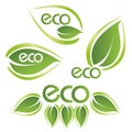 ECO text on a concept in the ecological colors Royalty Free Stock Photo