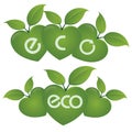 ECO text on a concept in the ecological colors Royalty Free Stock Photo
