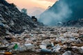 Eco threat Mountainous garbage heap portrays the severity of pollution Royalty Free Stock Photo