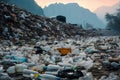 Eco threat Mountainous garbage heap portrays the severity of pollution Royalty Free Stock Photo