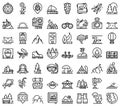 Eco tourism icons set outline vector. Fauna nature Royalty Free Stock Photo