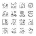 Eco tourism icons set on white background. Collection of modern line style design element. Vector illustration, can be used for Royalty Free Stock Photo