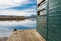 Eco tourism. Structure for birdwatching in the Nature reserve Brabbia marsh, province of Varese, Italy Royalty Free Stock Photo