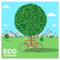 Eco transport. Colorful illustrations. Royalty Free Stock Photo