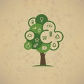 Eco tree, icons set Royalty Free Stock Photo