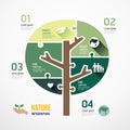 ECO Tree shape jigsaw banner. Concept Design infographic Template vector illustration Royalty Free Stock Photo