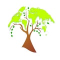 Eco tree (world map) Royalty Free Stock Photo