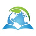 Eco vector Earth Globe icon. Royalty Free Stock Photo