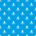 Eco vegan pattern vector seamless blue