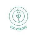 Eco viscose line icon. Sustainable clothes stamp. Fabric badge. Biodegradable symbol. Slow fashion. Quality certificate