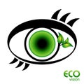 Eco vision eye icon Royalty Free Stock Photo