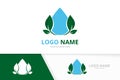 Eco water logo combination. Clean droplet and leaves logotype design template. Royalty Free Stock Photo