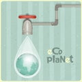 Eco water planet Royalty Free Stock Photo