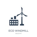 eco windmill icon in trendy design style. eco windmill icon isolated on white background. eco windmill vector icon simple and Royalty Free Stock Photo