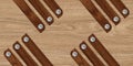 Eco wood 3d tiles with Brown wood and screw elements. Material wood oak.