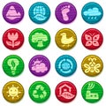 ECO. Wooden environment icons set