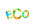 ECO. Word of colorful triangular letters