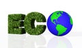 Eco word with the world Royalty Free Stock Photo