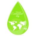 Eco world green drop of water Royalty Free Stock Photo