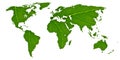 Eco world map made of green leaves, concept ecology Royalty Free Stock Photo