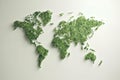 Eco world map made of green leaves, concept ecology. Generative AI Royalty Free Stock Photo