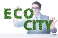 Ecocity ecology concept with businessman