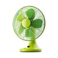 EcoFriendly Desk Fan Green Technology Cooling Solution Circular Design against transparent background Royalty Free Stock Photo
