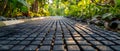 Ecofriendly driveway and walkway made of permeable materials for sustainable water drainage