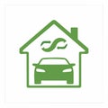 EcoFriendly Home Car Charging and Sharing Icon Royalty Free Stock Photo