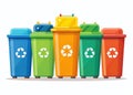 EcoFriendly Waste Management A Flat Illustration Guide to Recycling and Proper Waste Sorting for Environmental Royalty Free Stock Photo