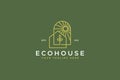 Eco House Natural Power Energy Plantation Logo Royalty Free Stock Photo