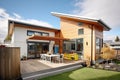 ecohouse with natural wood cladding