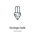 Ecologic bulb outline vector icon. Thin line black ecologic bulb icon, flat vector simple element illustration from editable