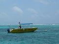 Ecologic Divers boat at Bacalar Chico National Park and Marine Reserve in Belize