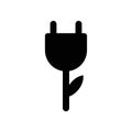Ecologic Electricity icon vector isolated on white background, Ecologic Electricity sign , dark pictogram