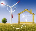 Ecologic House - Wind Energy Concept Royalty Free Stock Photo