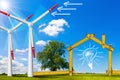 Ecologic House - Wind Energy Concept Royalty Free Stock Photo