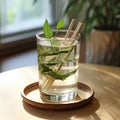 Ecological bamboo cocktail tubes for lemonades and drinks. Concept: Safe eco-friendly tableware without harm to the planet